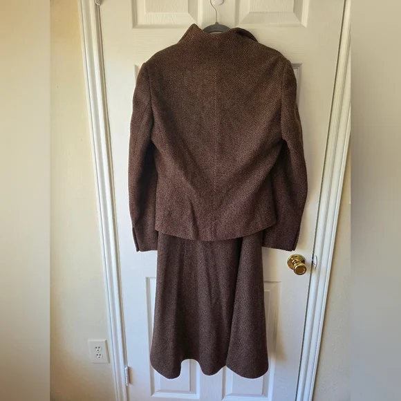 Lauren Ralph Lauren Vintage Tweed Midi Skirt Suit Jacket 10, Skirt 6